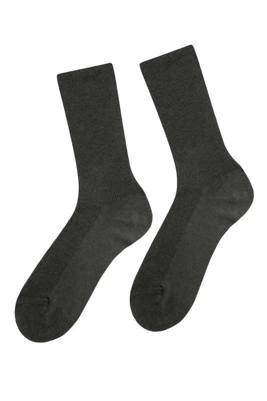 Chaussettes Fines Côtes Non Comprimante en Coton Bio - Anthracite