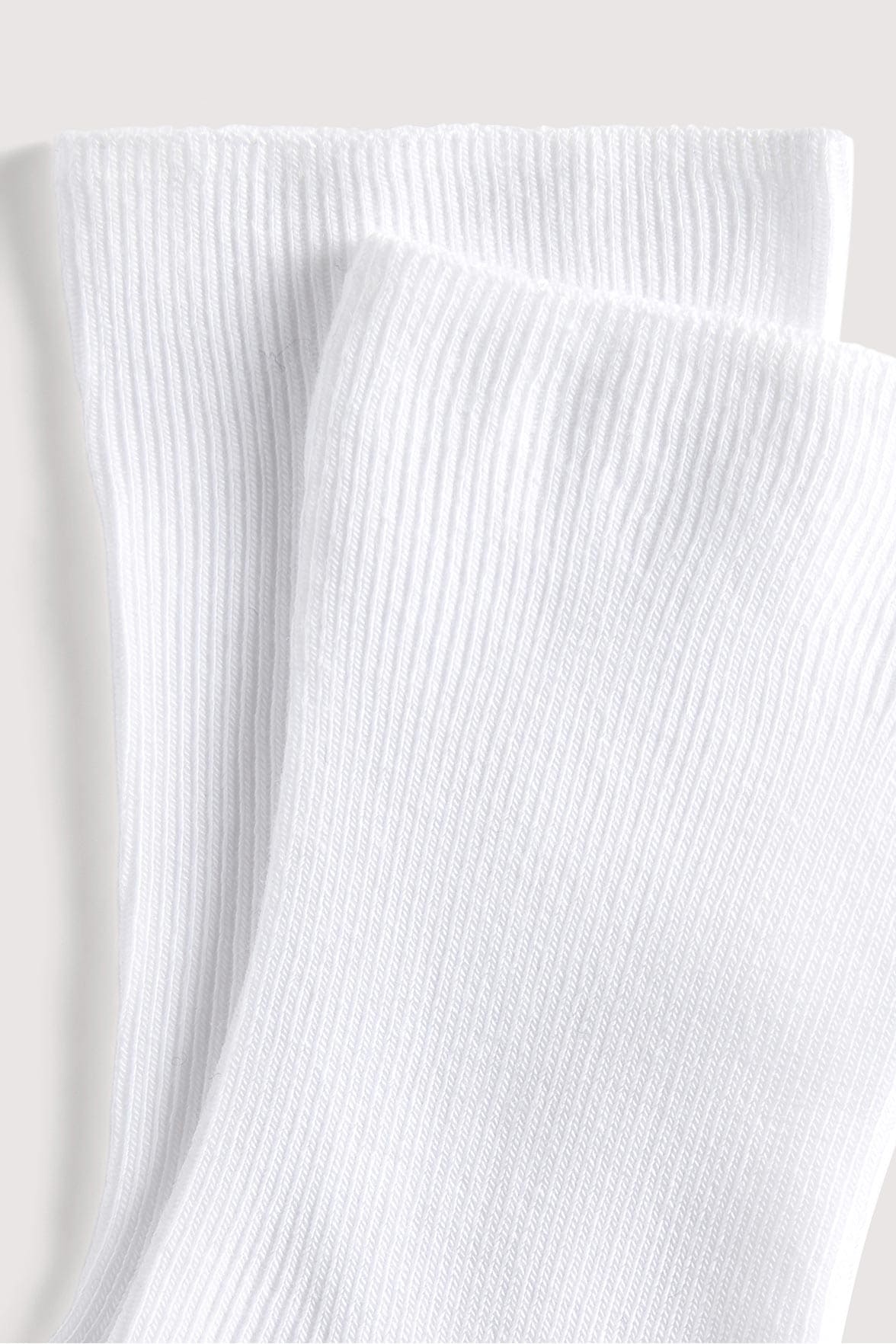 Chaussettes Fines Côtes Non Comprimante en Coton Bio - Blanc