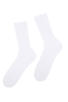 Chaussettes Fines Côtes Non Comprimante en Coton Bio - Blanc
