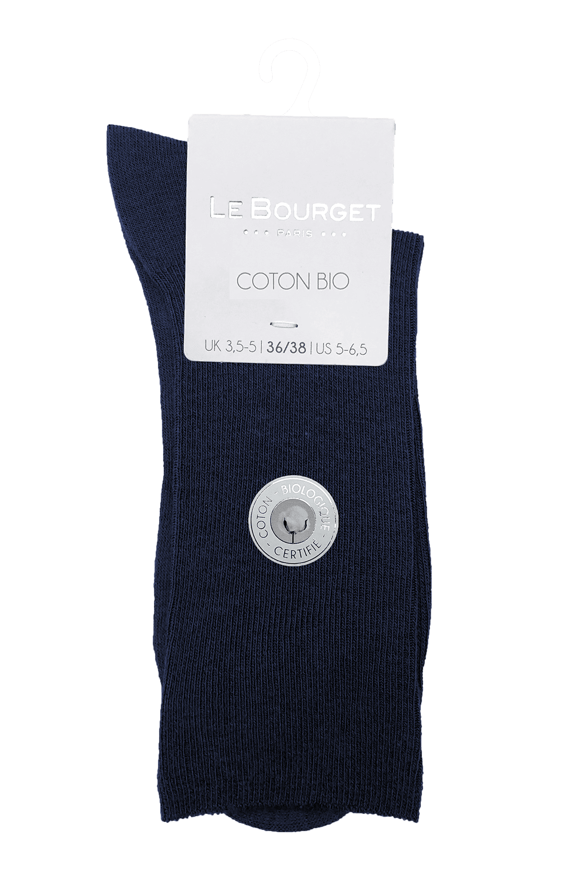 Chaussettes Fines Côtes Non Comprimante en Coton Bio - Marine