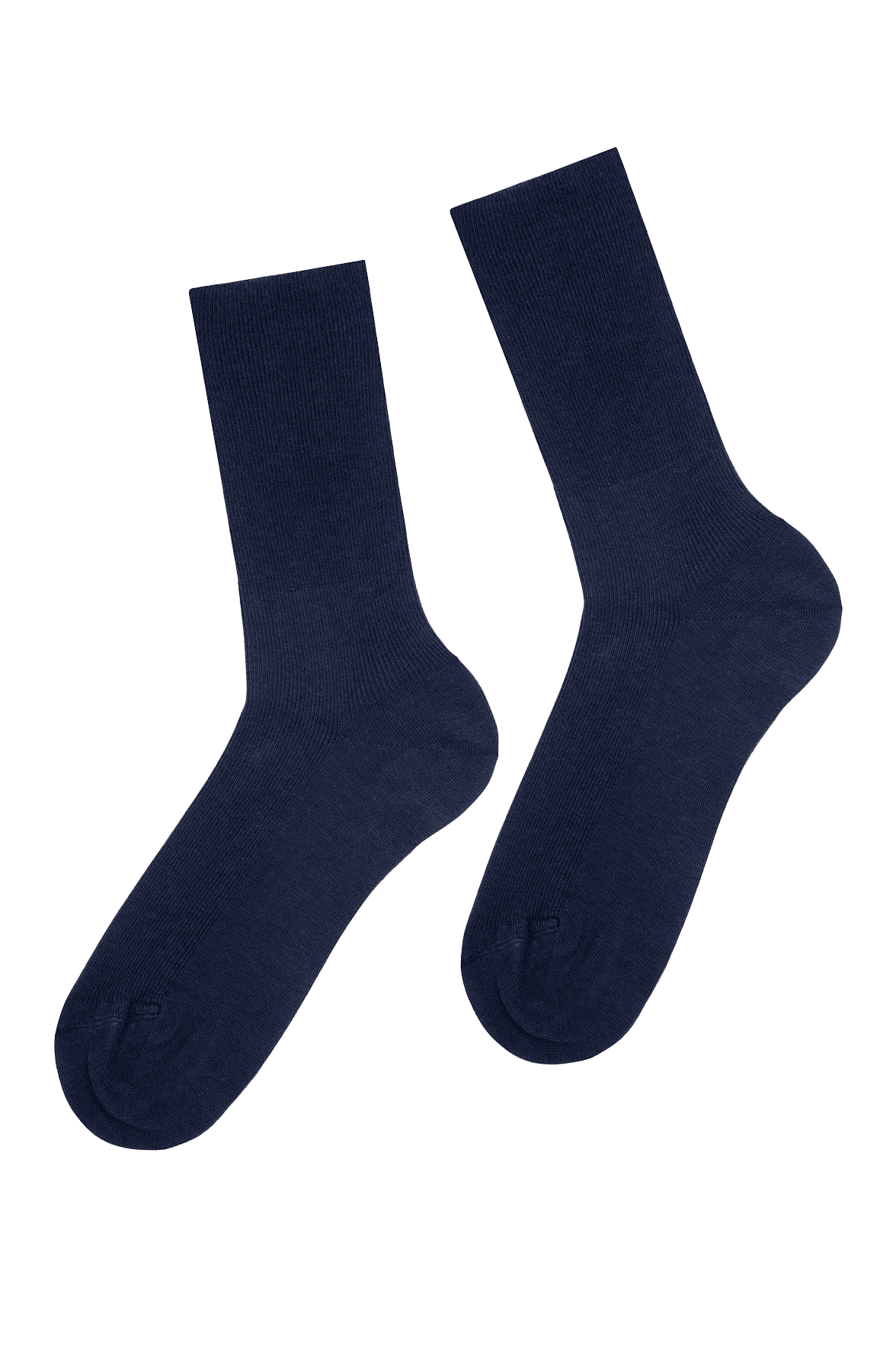 Chaussettes Fines Côtes Non Comprimante en Coton Bio - Marine