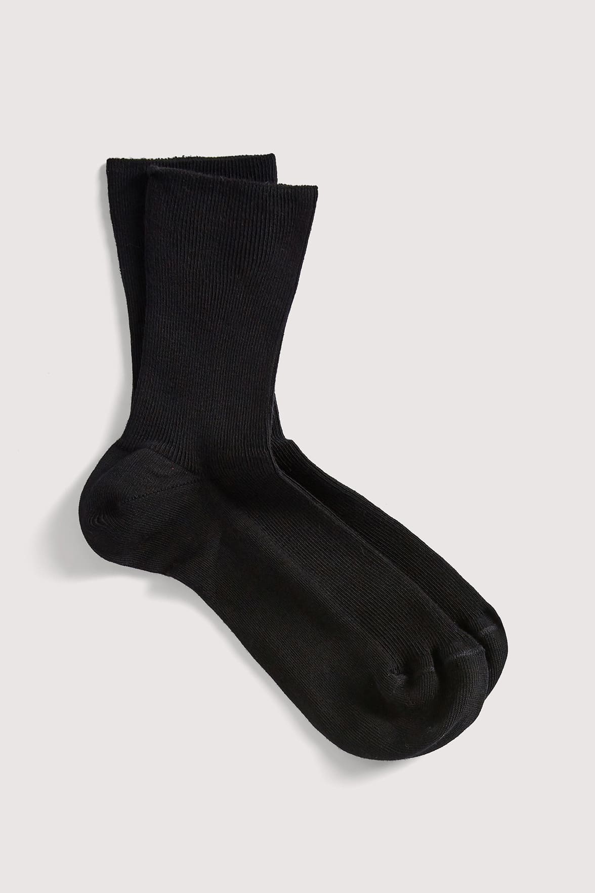 Chaussettes Fines Côtes Non Comprimante en Coton Bio - Noir