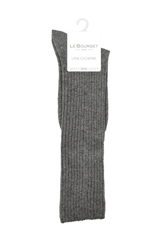 Mi-Bas Non Comprimant en Laine et Cachemire - Gris
