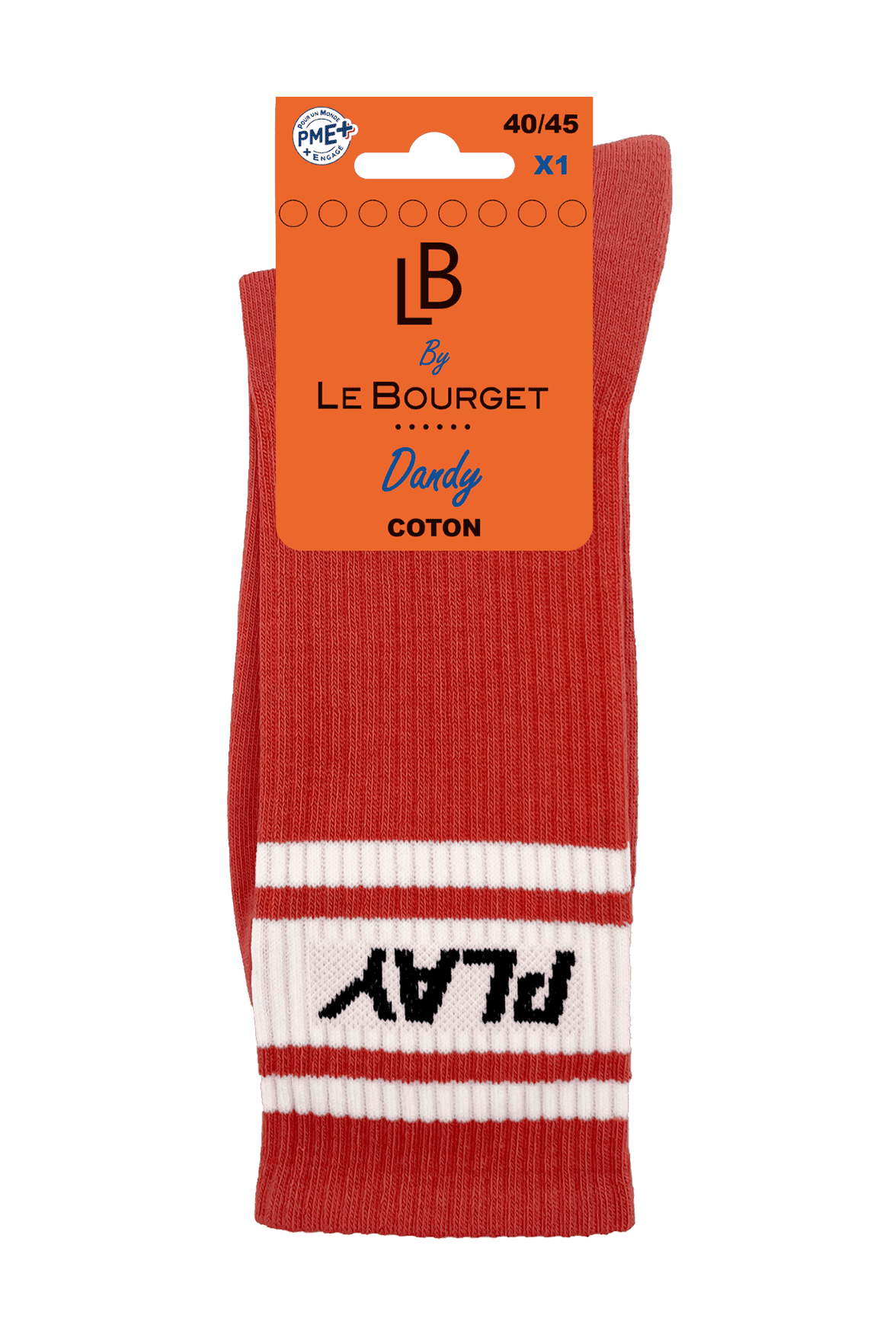 Chaussettes Fantaisies Homme "PLAY" en Coton - Terracotta