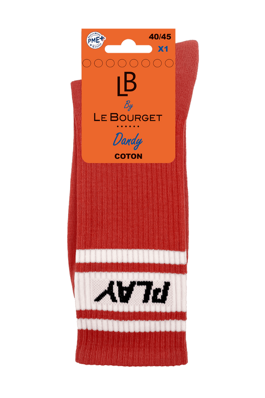 Chaussettes Fantaisies "PLAY" en Coton - Terracotta