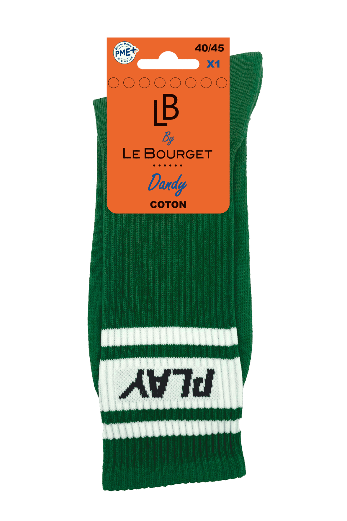 Chaussettes Fantaisies "PLAY" en Coton - Vert Gazon