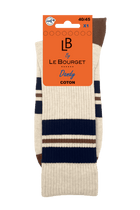 Chaussettes Fantaisies Lignes Sportives - Beige Chiné