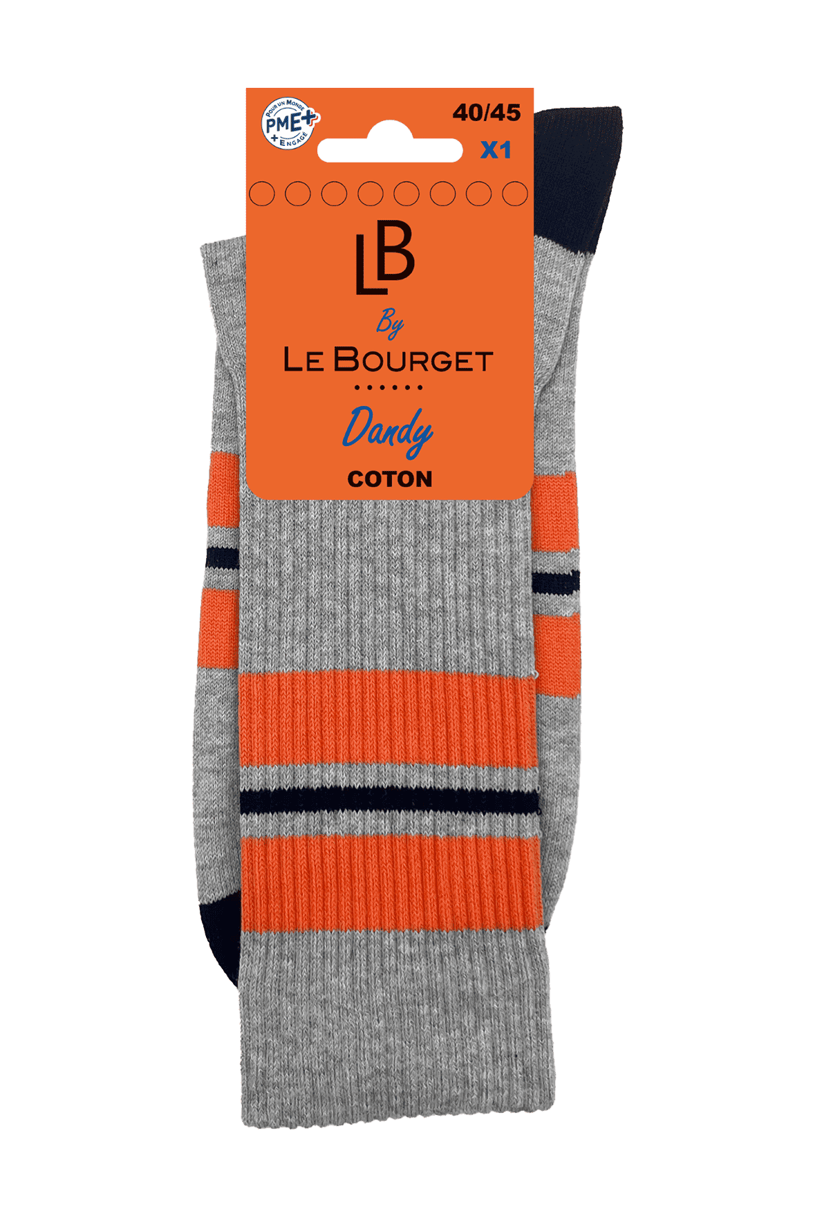 Chaussettes Fantaisies Homme Lignes Sportives - Gris Chiné