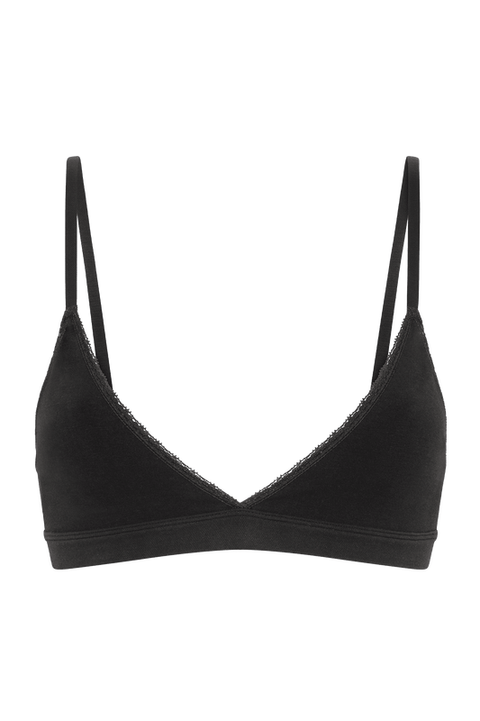 Brassière Bretelles Fines Finition Dentelle Oh Mademoiselle - Noir