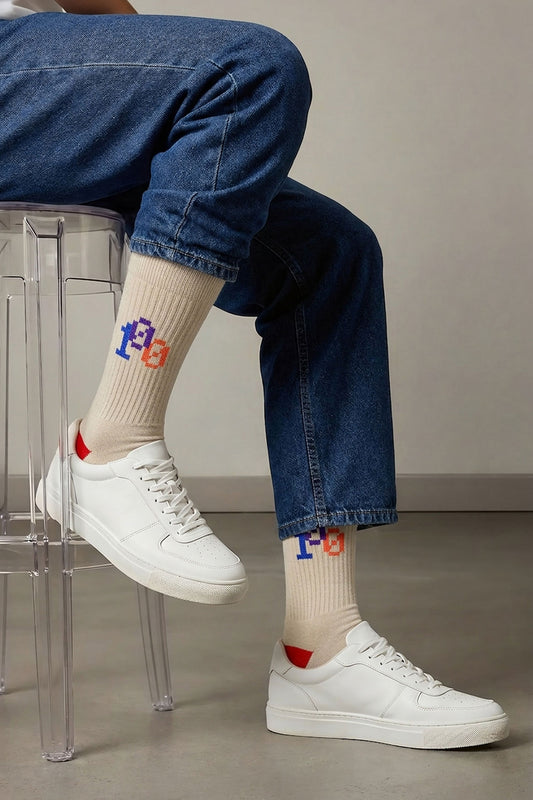 Chaussettes Fantaisies Homme Spéciale 100 Ans Le Bourget - Beige Chiné