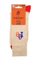 Chaussettes Fantaisies Homme Spéciale 100 Ans Le Bourget - Beige Chiné