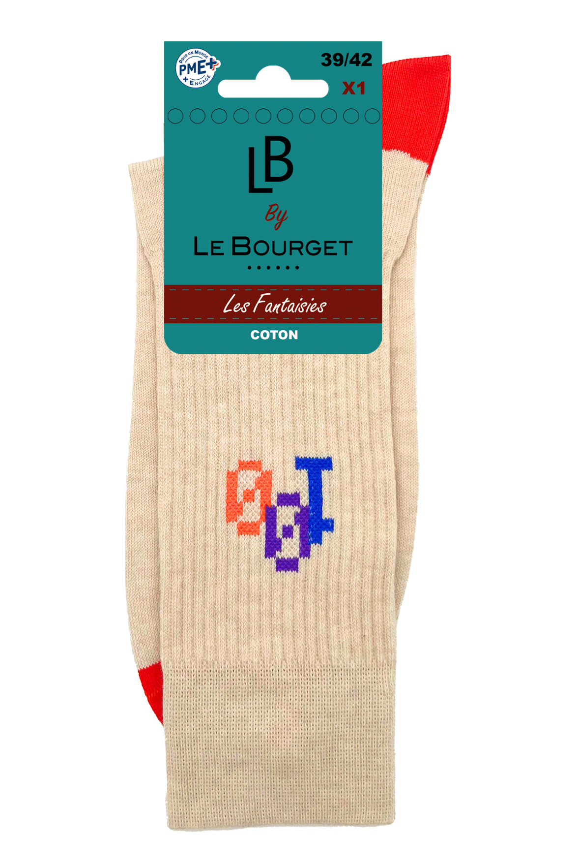 Chaussettes Fantaisies Homme Spéciale 100 Ans Le Bourget - Beige Chiné