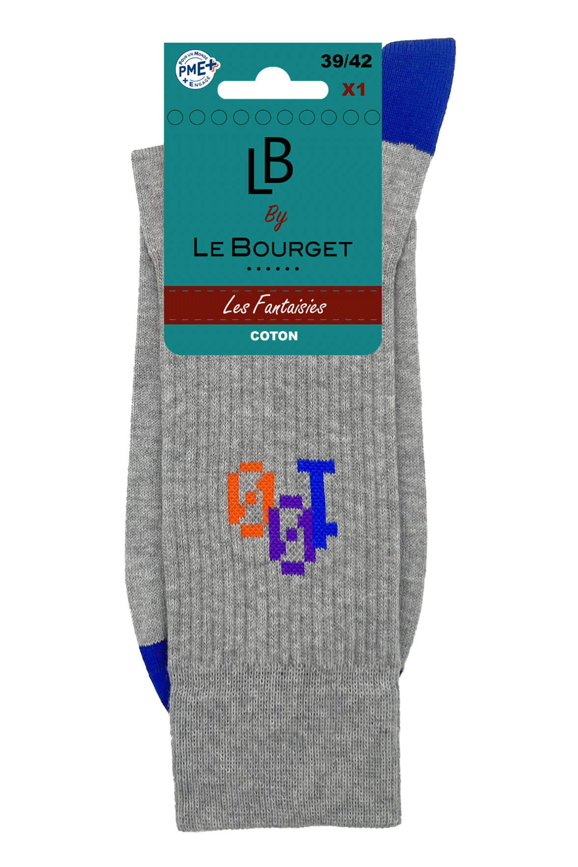 Chaussettes Fantaisies Homme Spéciale 100 Ans Le Bourget - Gris Chiné