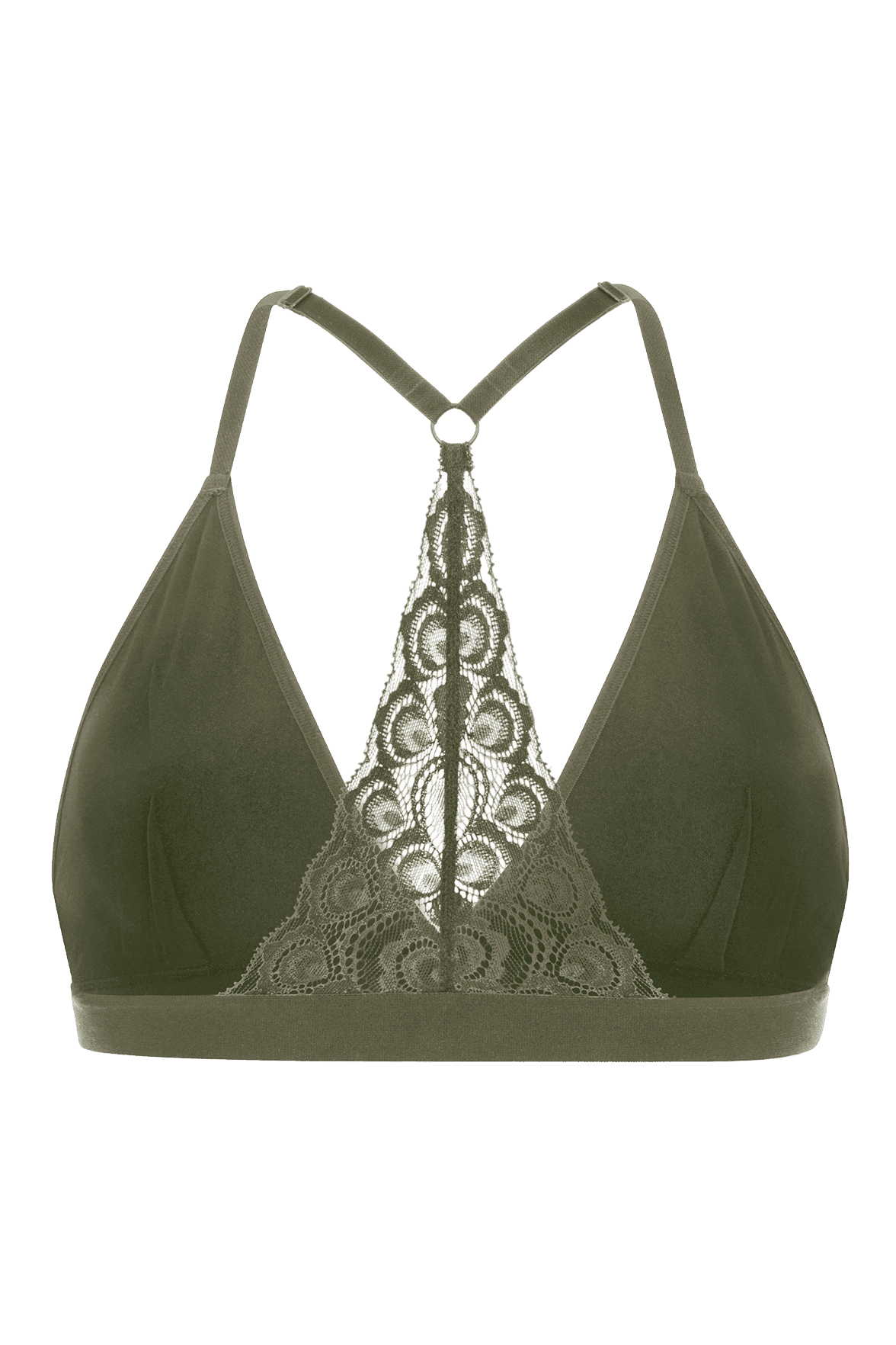 Brassière Bretelles Fines Dos Dentelle Oh Mademoiselle - Kaki
