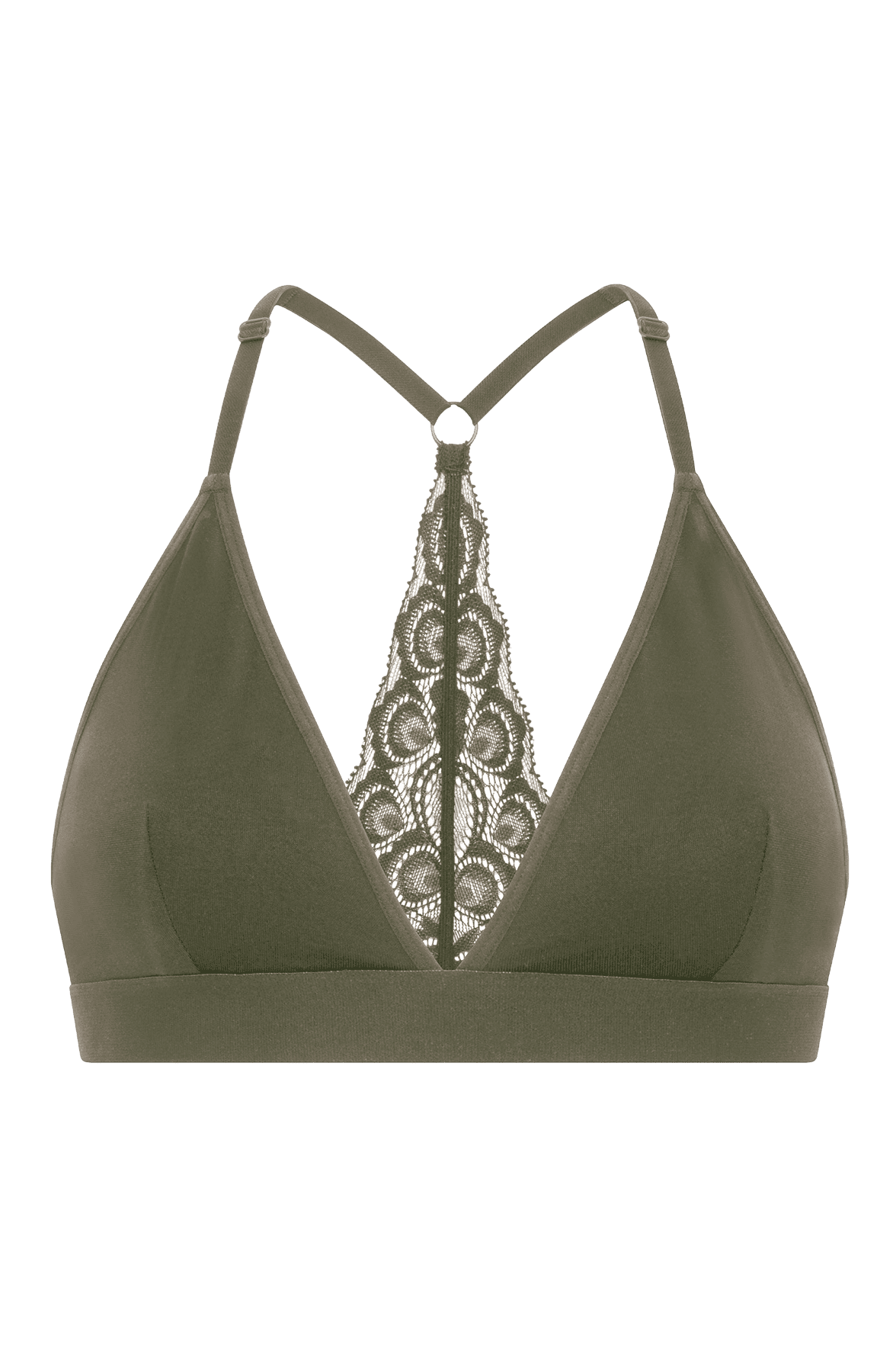 Brassière Bretelles Fines Dos Dentelle Oh Mademoiselle - Kaki