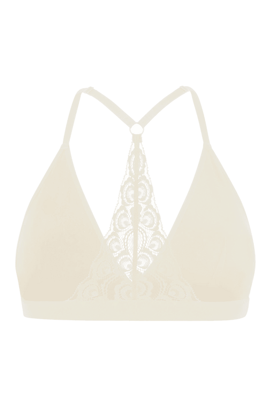 Brassière Bretelles Fines Dos Dentelle Oh Mademoiselle - Naturel