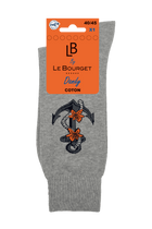 Chaussettes Fantaisies Homme Encre Marine - Gris Chiné