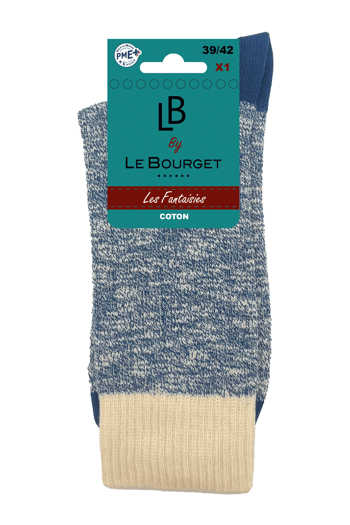 Chaussettes Fantaisies Homme Esprit Chiné - Bleu Chiné