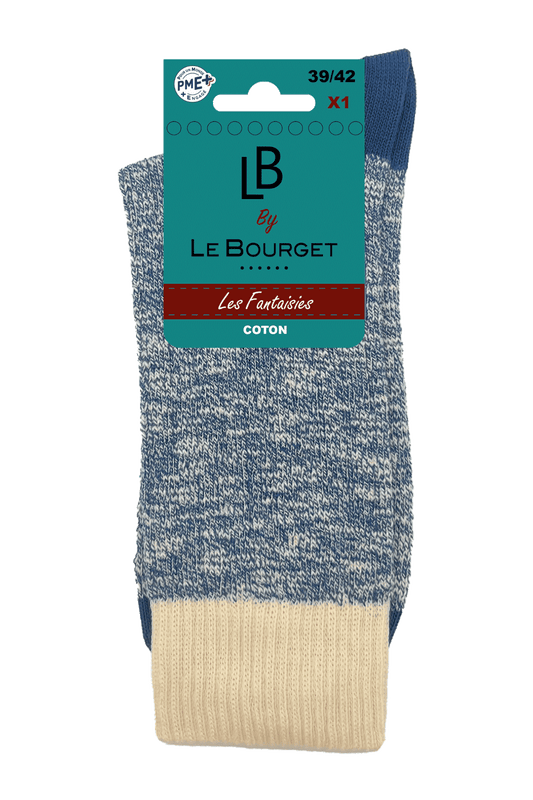 Chaussettes Fantaisies Homme Esprit Chiné - Bleu Chiné