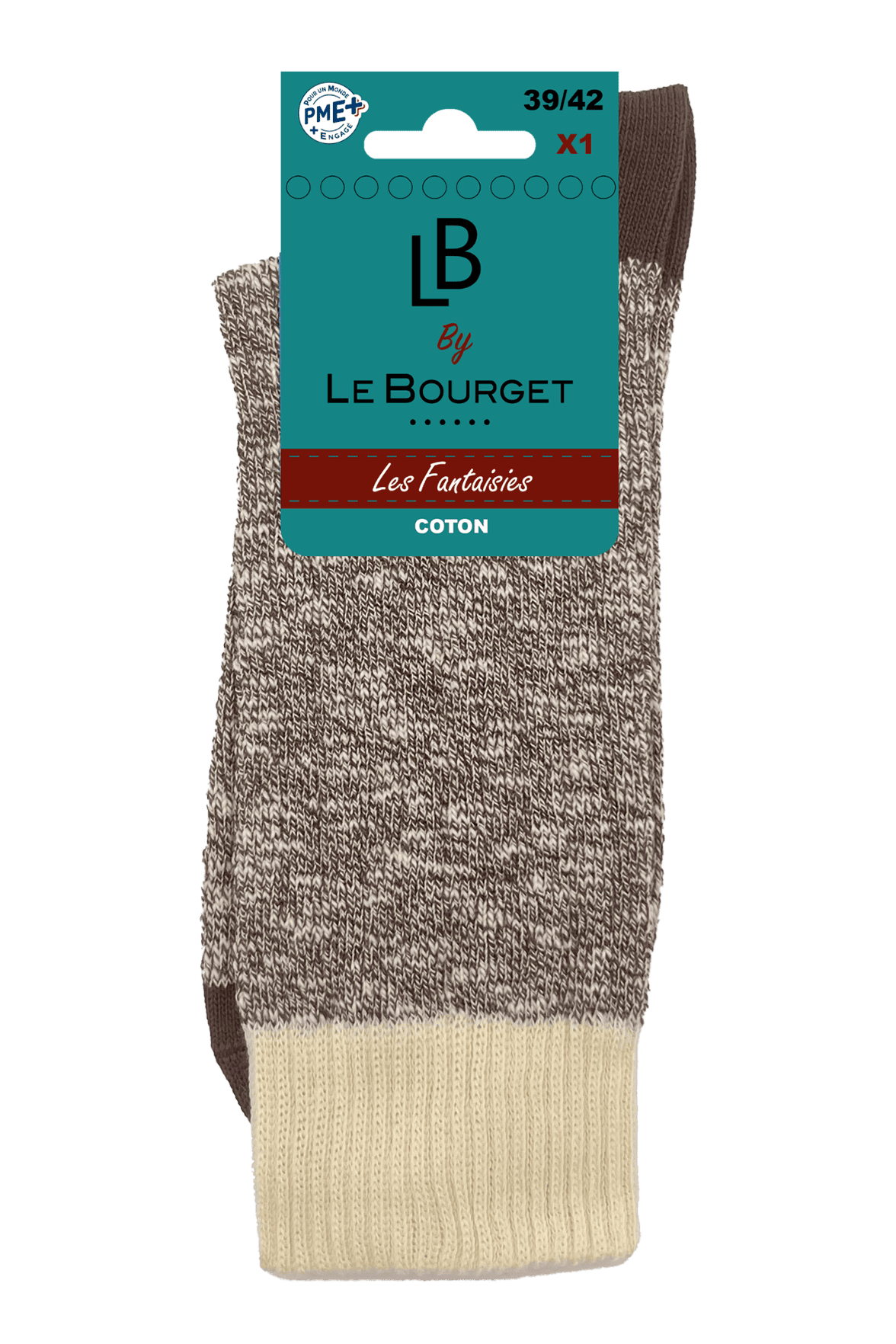 Chaussettes Fantaisies Homme Esprit Chiné - Marron Chiné