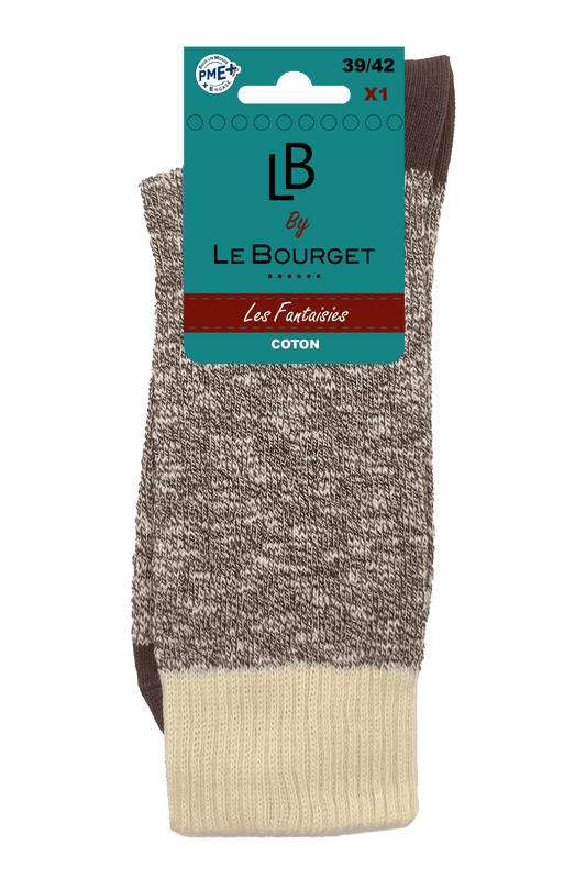 Chaussettes Fantaisies Homme Esprit Chiné - Marron Chiné