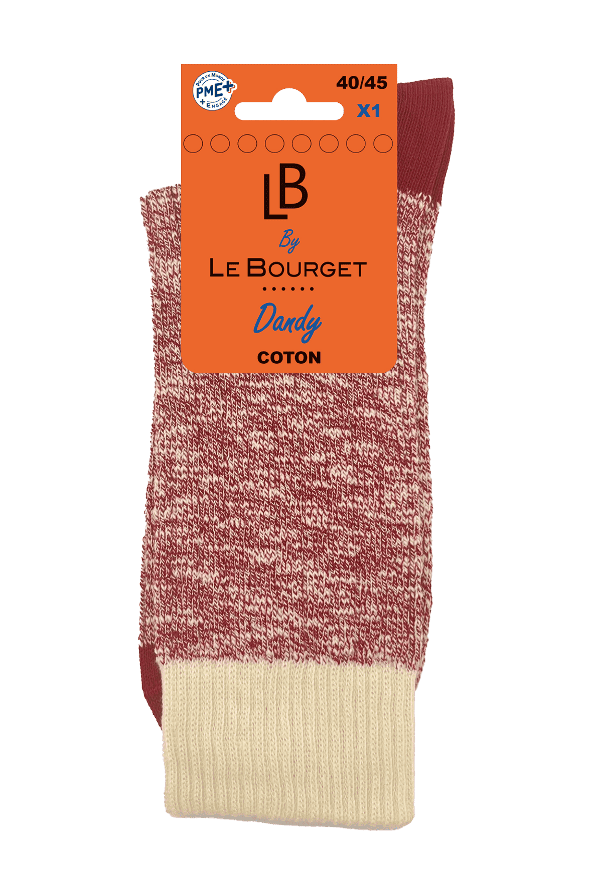 Chaussettes Fantaisies Homme Esprit Chiné - Rouge Foncé Chiné