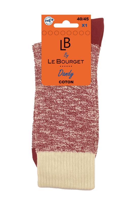 Chaussettes Fantaisies Esprit Chiné - Rouge Foncé Chiné