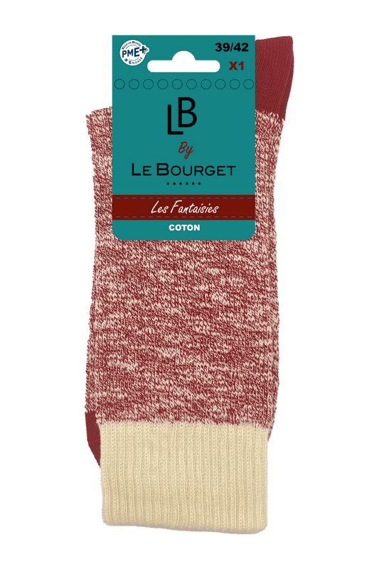Chaussettes Fantaisies Homme Esprit Chiné - Rouge Foncé Chiné