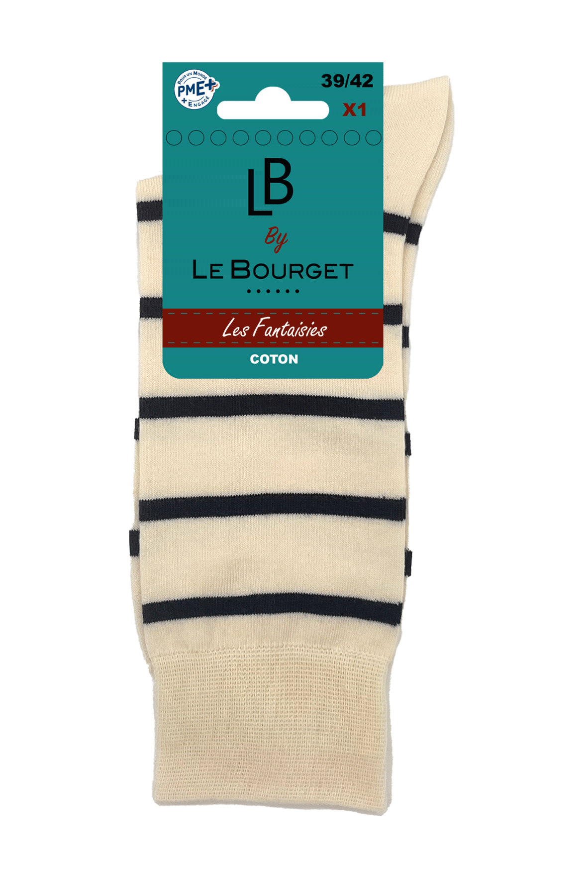 Chaussettes Fantaisies Homme Marinière - Écru Bleu