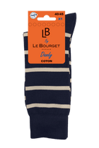 Chaussettes Fantaisies Homme Marinière - Marine Écru