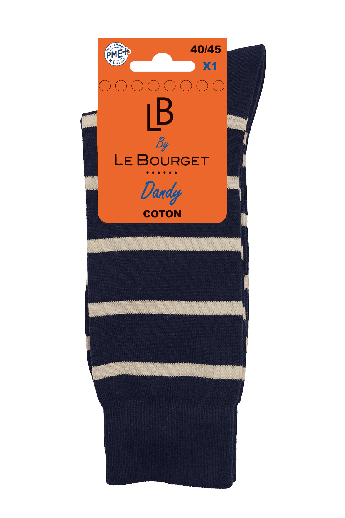 Chaussettes Fantaisies Homme Marinière - Marine Écru