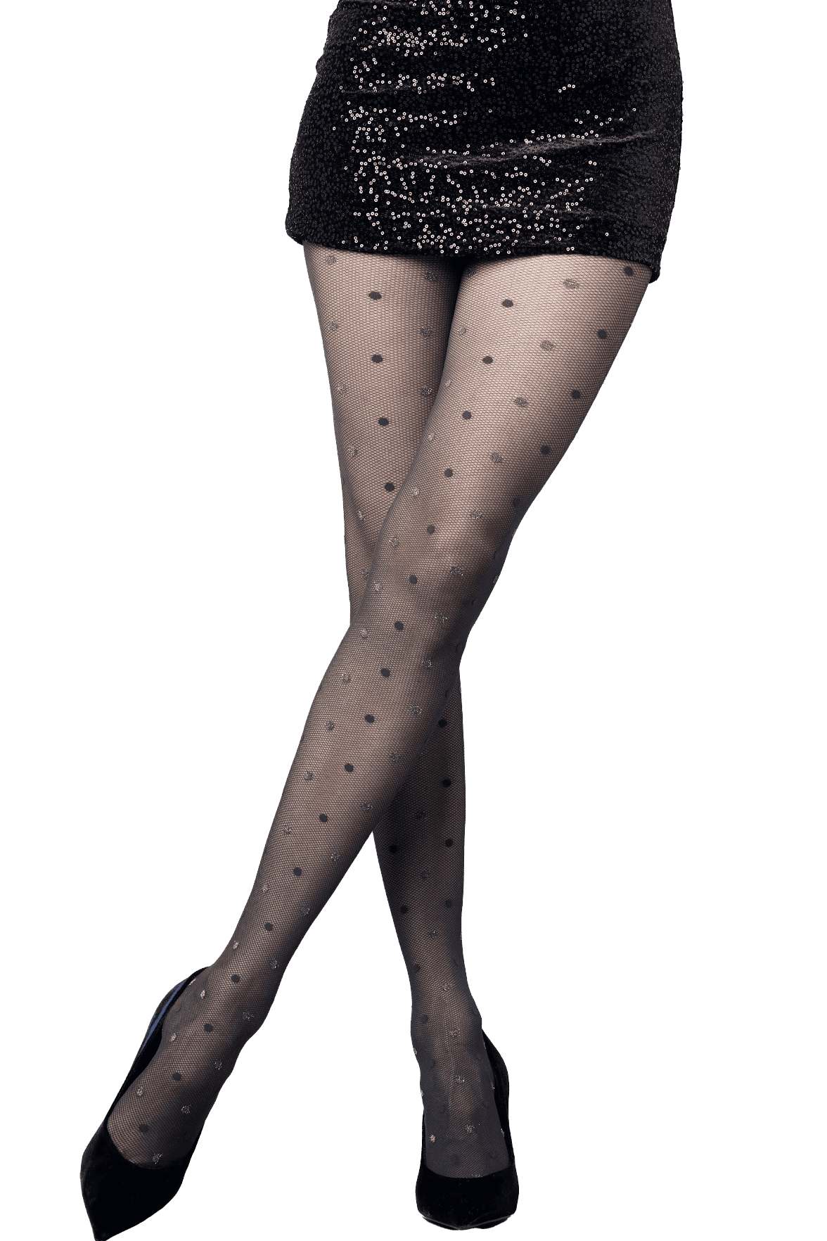 Collant Résille Fantaisie Plumetis Lurex avec Couture Arrière 25D Modacolors Noir