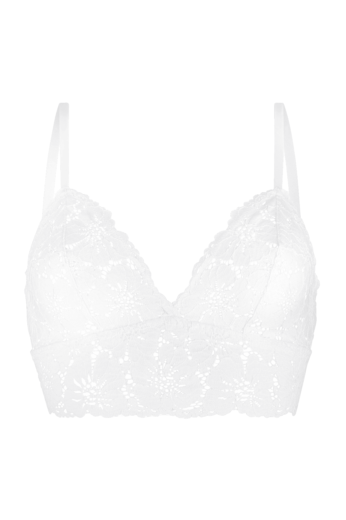 Brassière Bretelles Fines Ajustables Dentelle - Blanc