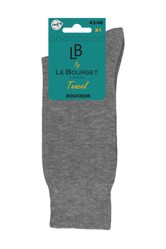 Chaussettes Unies Homme en Tencel - Gris Chiné