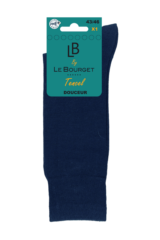 Chaussettes Unies Homme en Tencel - Marine