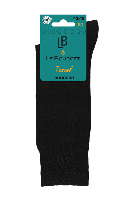 Chaussettes Unies Homme en Tencel - Noir