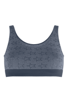 Brassière Bretelles Larges Dos Montant Motif Etoile Oh Mademoiselle - Bleu Chiné