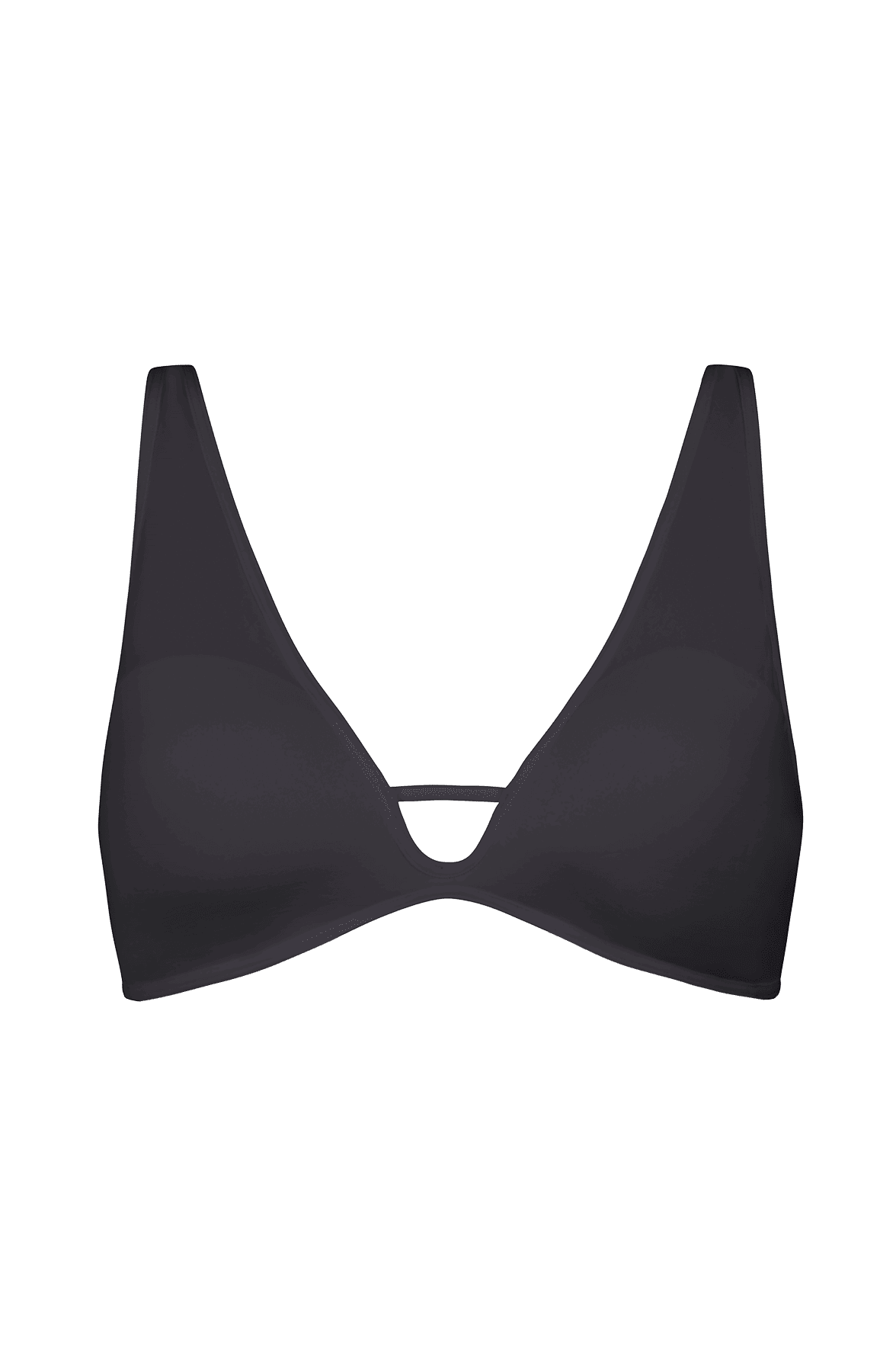 Brassière Bretelles Fines avec Agrafes au Dos et Coques fines intégrées - Noir