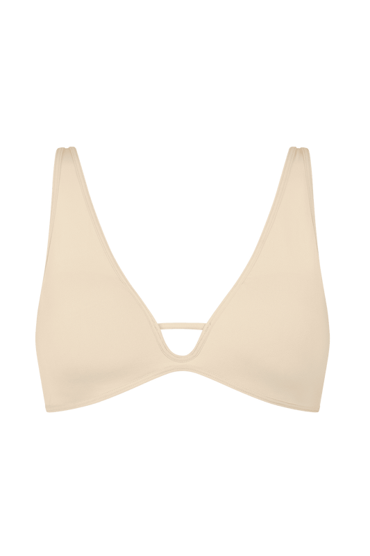 Brassière Bretelles Fines avec Agrafes au Dos et Coques fines intégrées - Peau