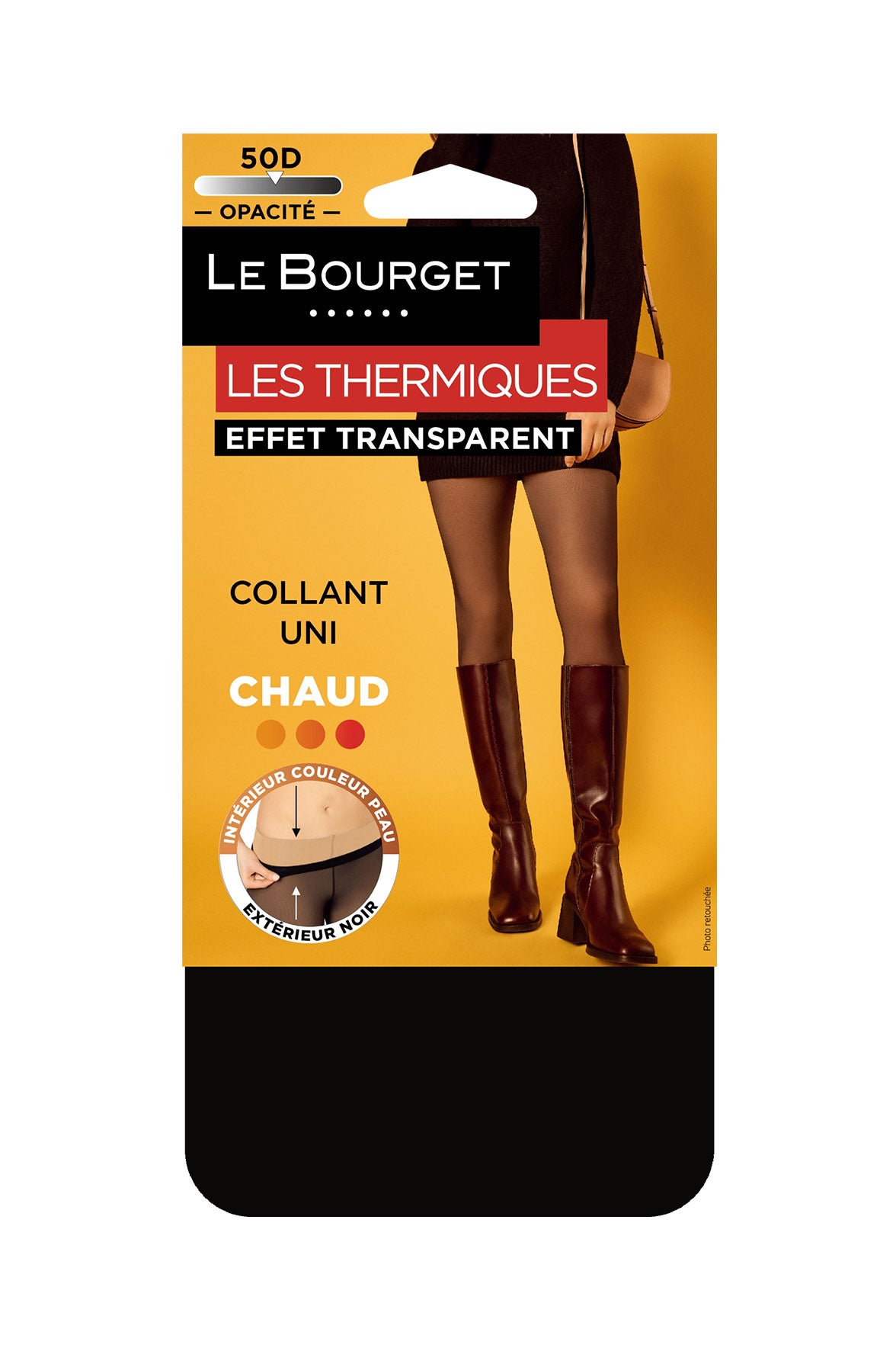 Collant Ultra Chaud et Transparent Uni - Noir