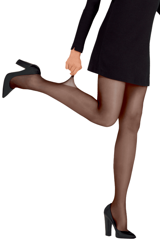 Collant Transparent Satiné Voilance Résistant 15D Made in France - Noir