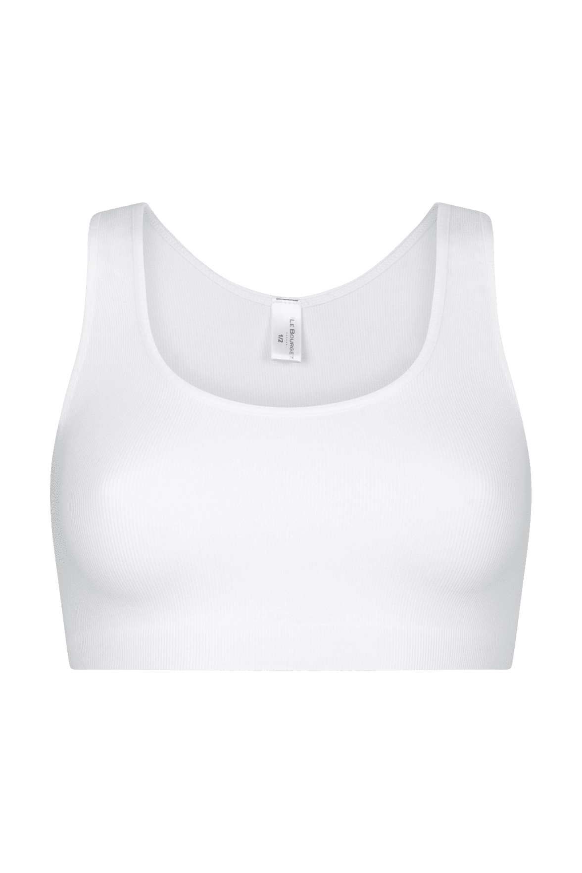 Brassière Bretelles Larges Mailles Cötelées - Blanc