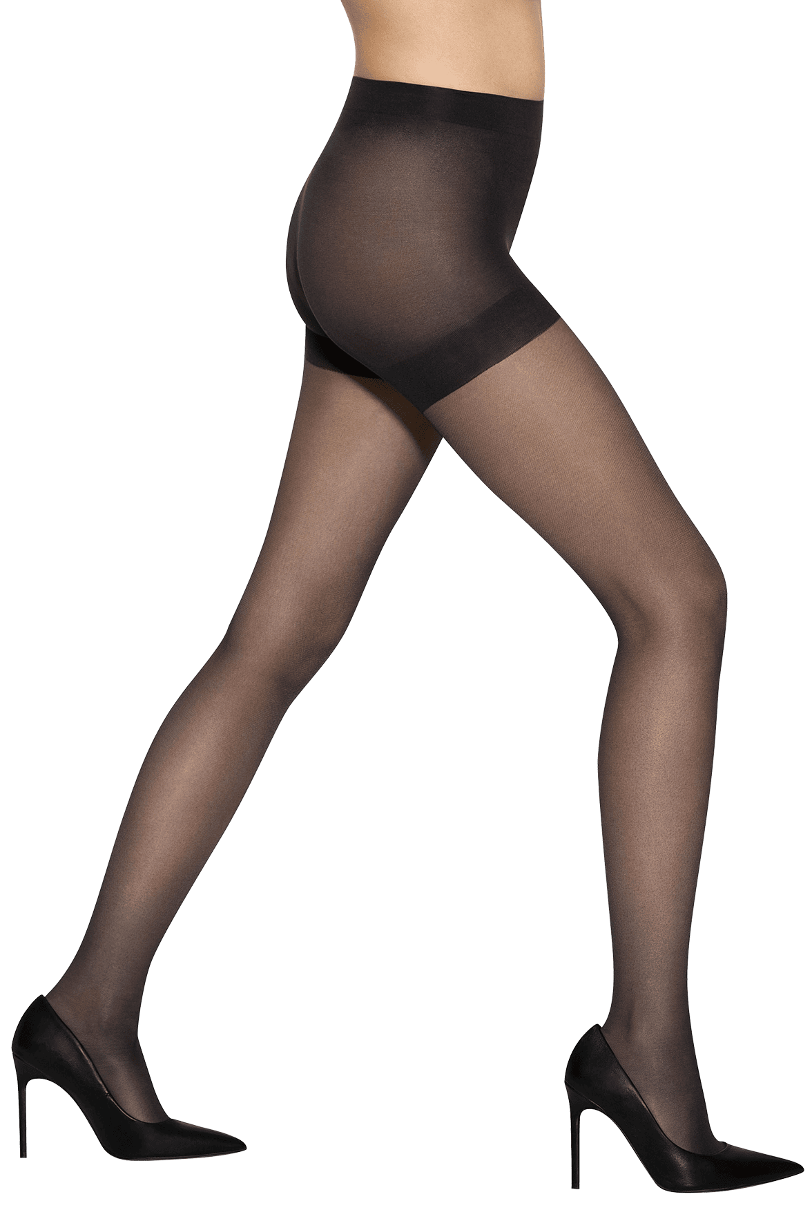 Collant Semi-Opaque Affinant 30D Profil Perfect - Noir