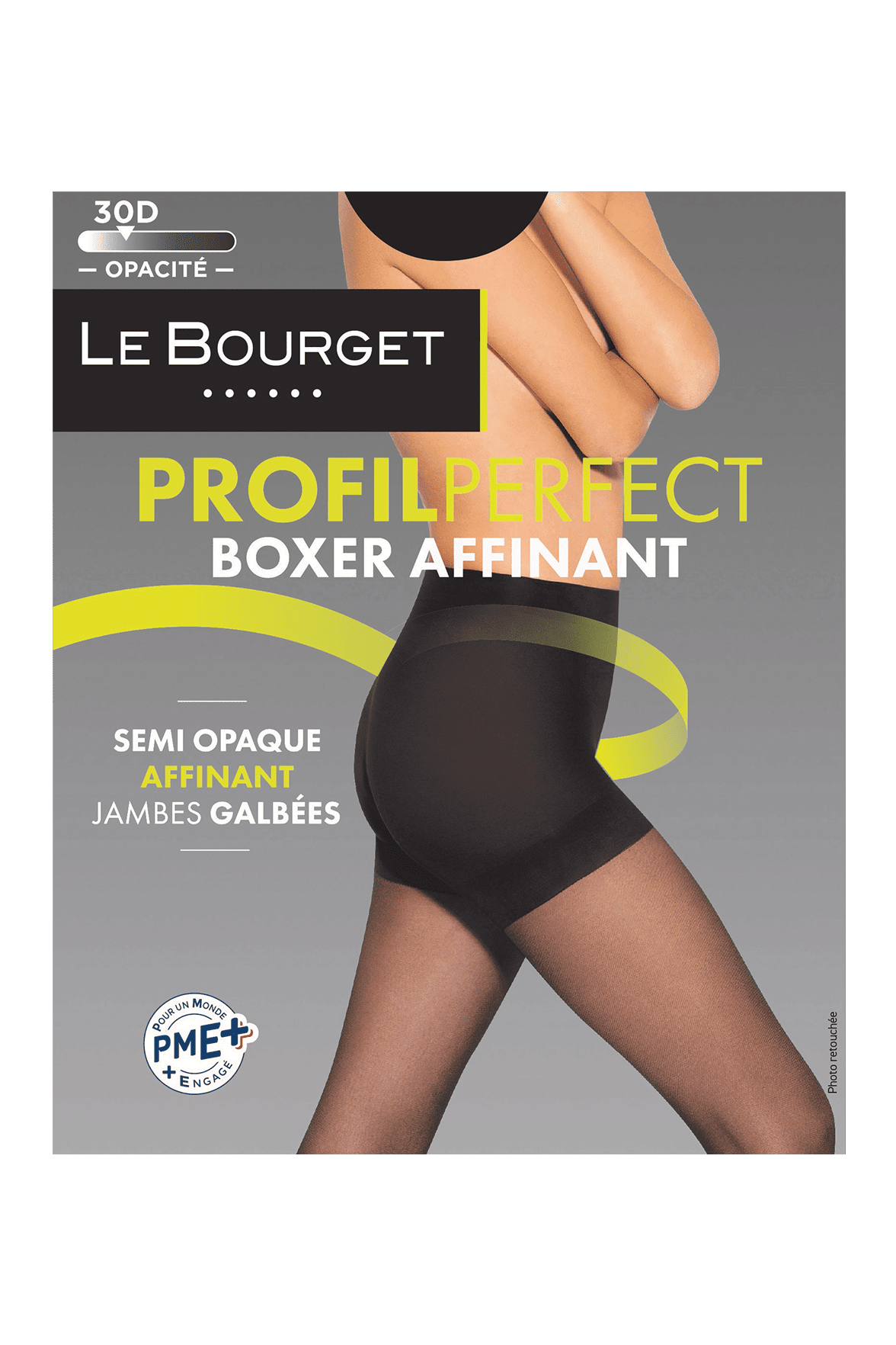 Collant Semi-Opaque Affinant 30D Profil Perfect - Noir