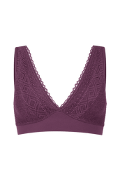 Brassière Bretelles Larges Lingerie Dentelle - Prune