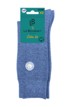 Lot de 2 Paires de Chaussettes Homme en Coton Bio - Bleu Chiné