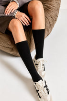 Chaussettes Unies Hautes Modal et Cachemire - Noir