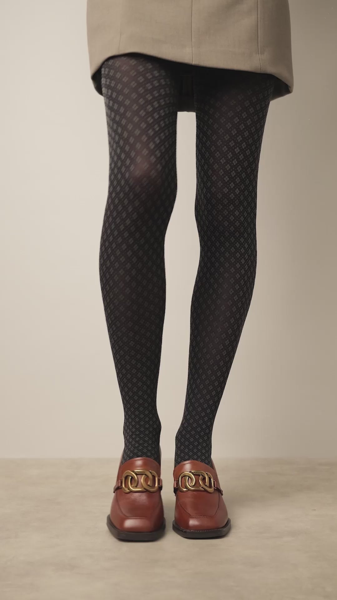 Collant Motif Géométrique 55D Fashion Honorine - Noir / Kaki