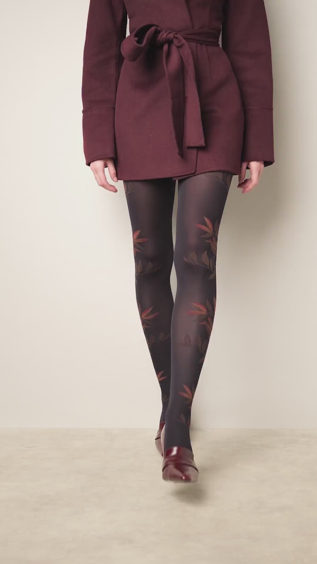 Collant Motif Floral 45D Fashion Hanna - Noir