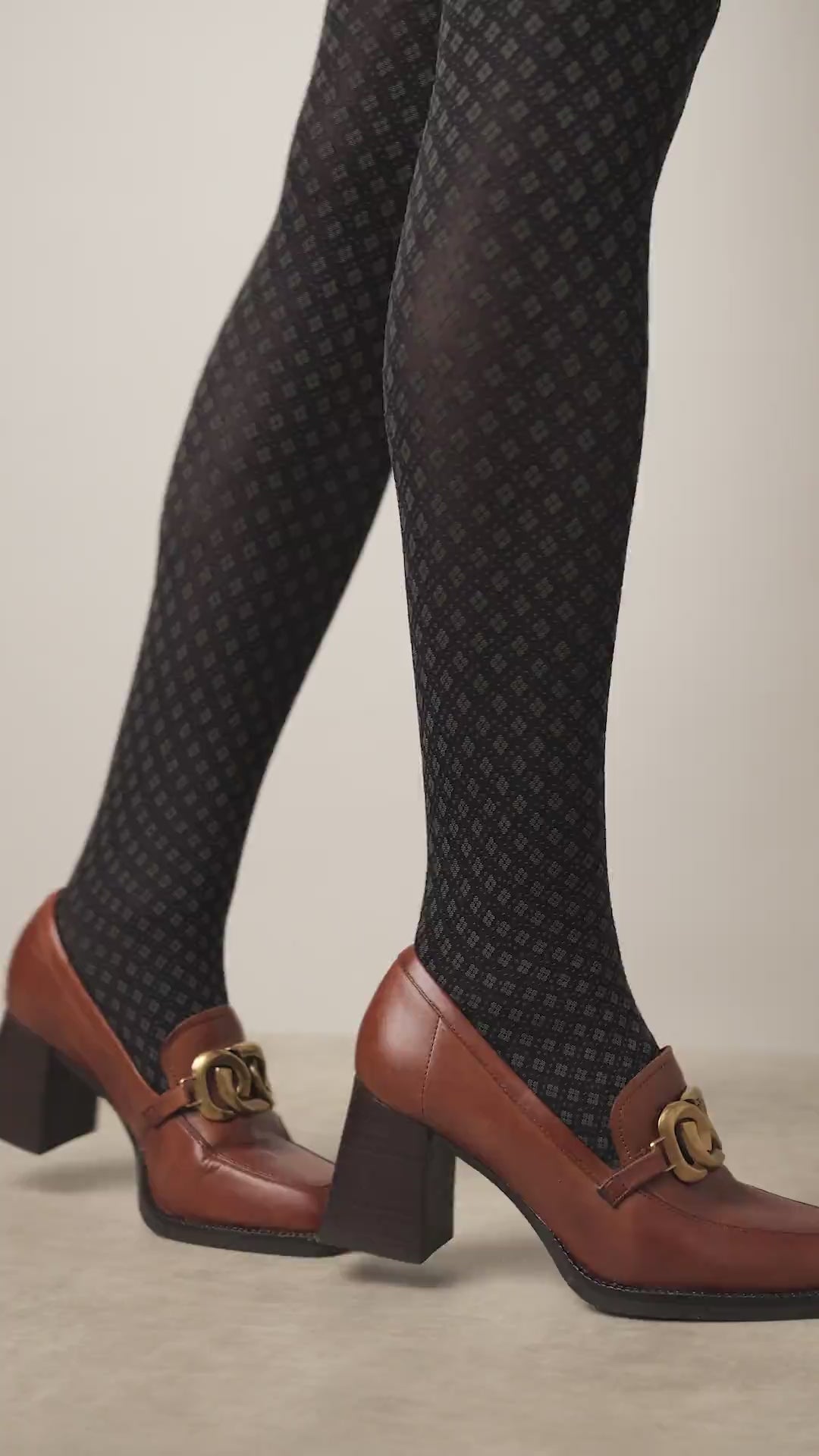 Collant Motif Géométrique 55D Fashion Honorine - Noir / Kaki